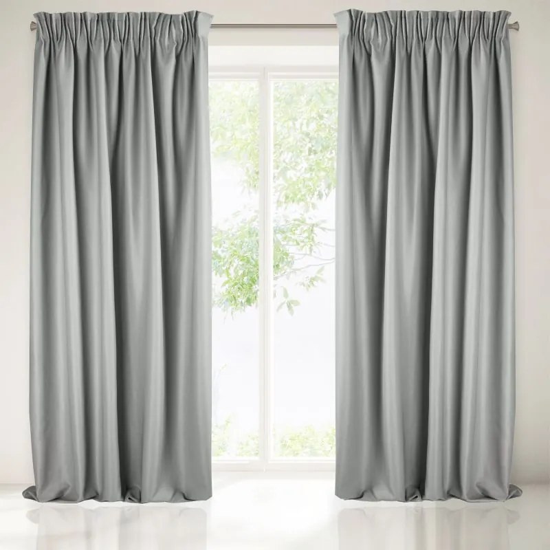 Висококачествена сива затъмняваща завеса с фина текстура на плата Дължина: 270 см