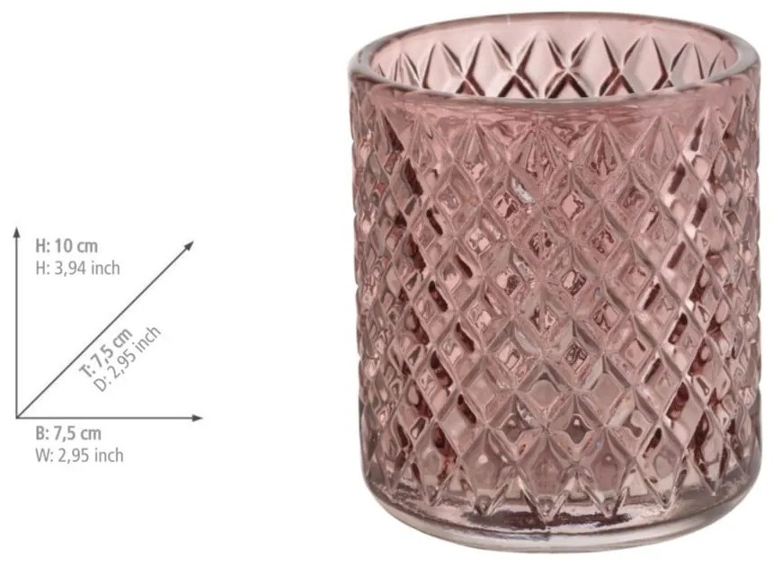 Тъмнорозова стъклена чаша за четки за зъби Atessa – Wenko