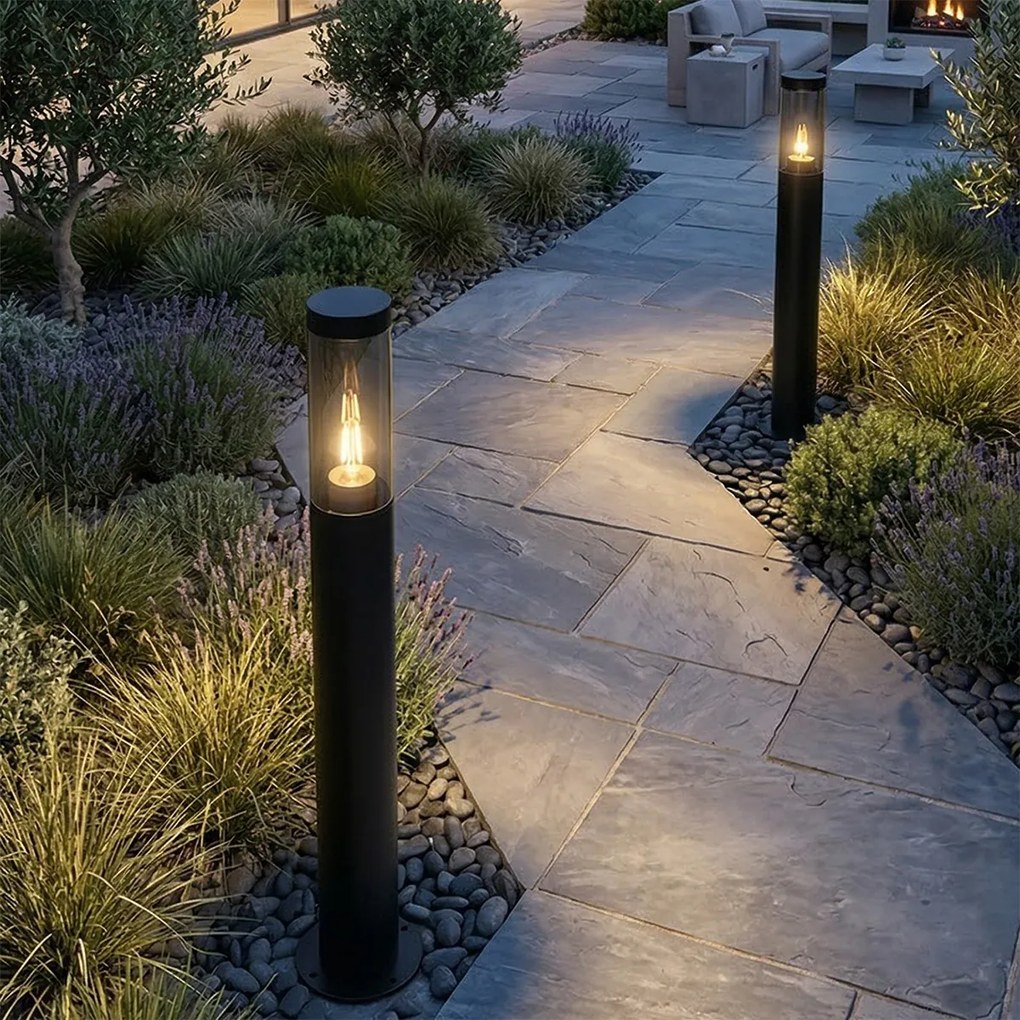 Модерна външна стълбова лампа черна 110 см IP44 - Rox