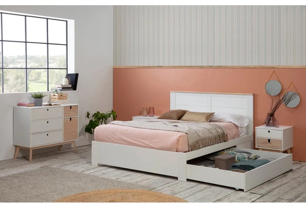 Бяло двойно легло със склад 140x190 cm Gabi - Marckeric