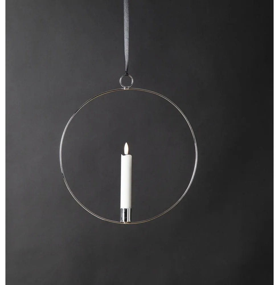 Светлинна декорация в сребристо Flamme Ring – Star Trading