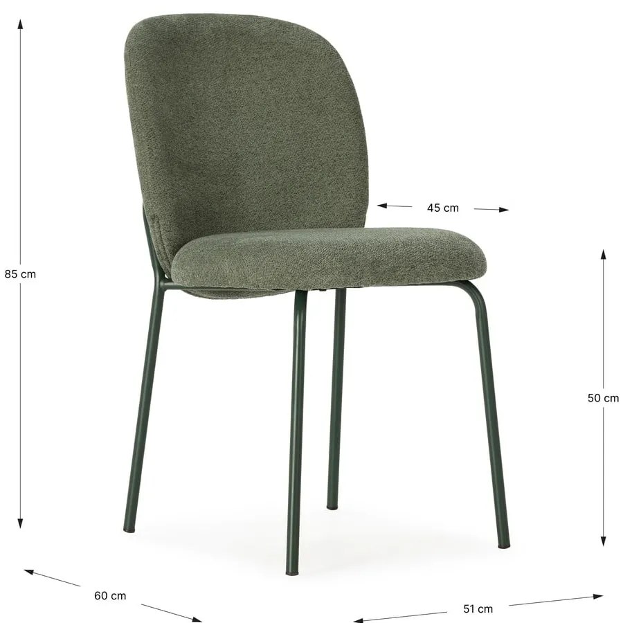 Зелени трапезни столове в комплект от 4 бр. Daia – Marckeric