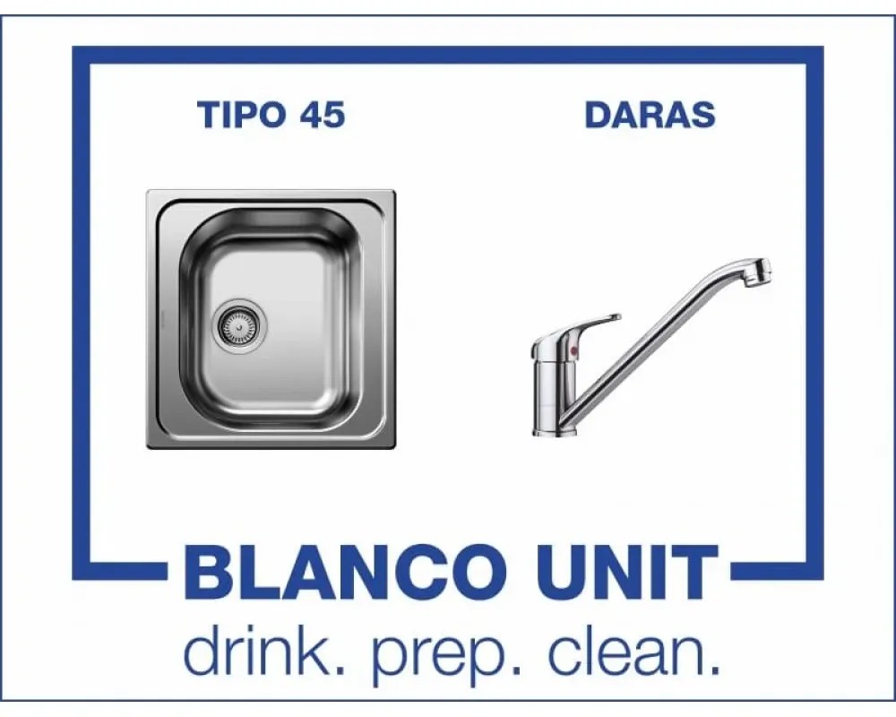 BLANCO TIPO 45 мат и смесител BLANCO DARAS хром Промо пакет мивка със смесител