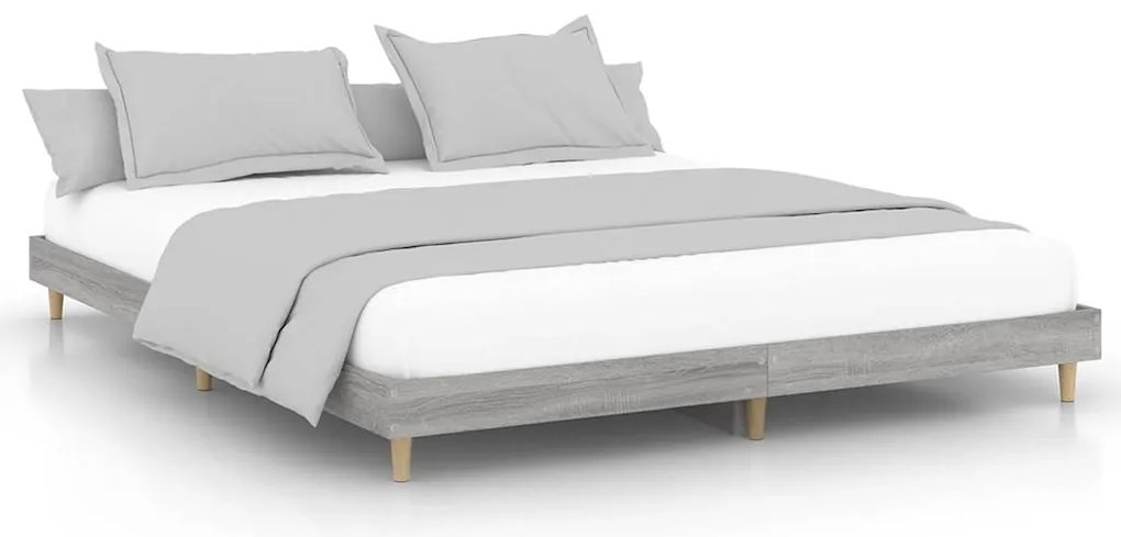 832051 vidaXL Рамка за легло, сив сонома, 120x200 см, инженерно дърво