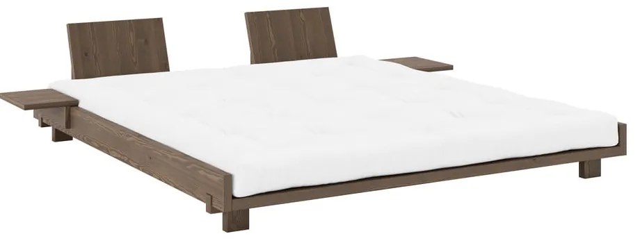 Кафяво двойно легло 180x200 cm от масивен бор с включена подматрачна рамка Social – Karup Design