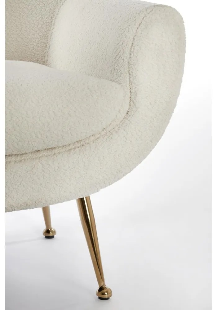 Кремаво кресло от букле Vinstra – Light & Living