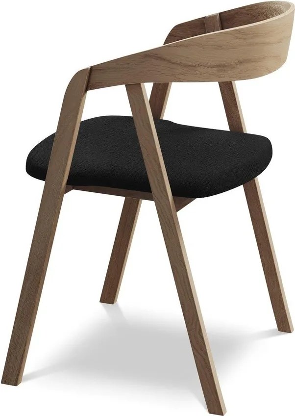 Черен трапезен стол от масивна дървесина Erika – Makamii