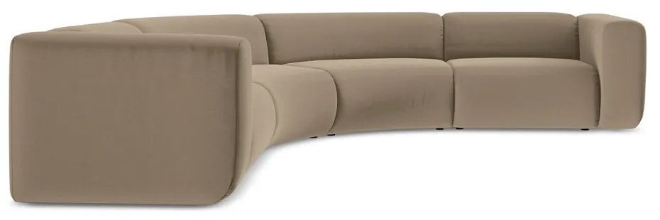Бежов кадифен ъглов диван Ekahi – Makamii