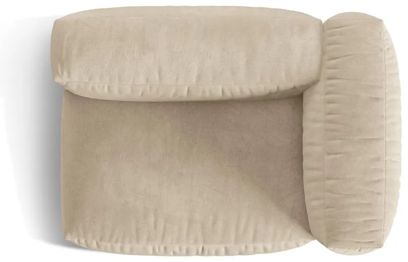 Бежов кадифен модул за диван (десен ъгъл) Martina – Micadoni