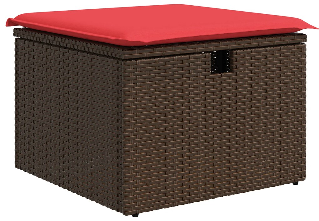 366230 vidaXL Градински стол с възглавница, кафяв, 55x55x37 см, полиратан