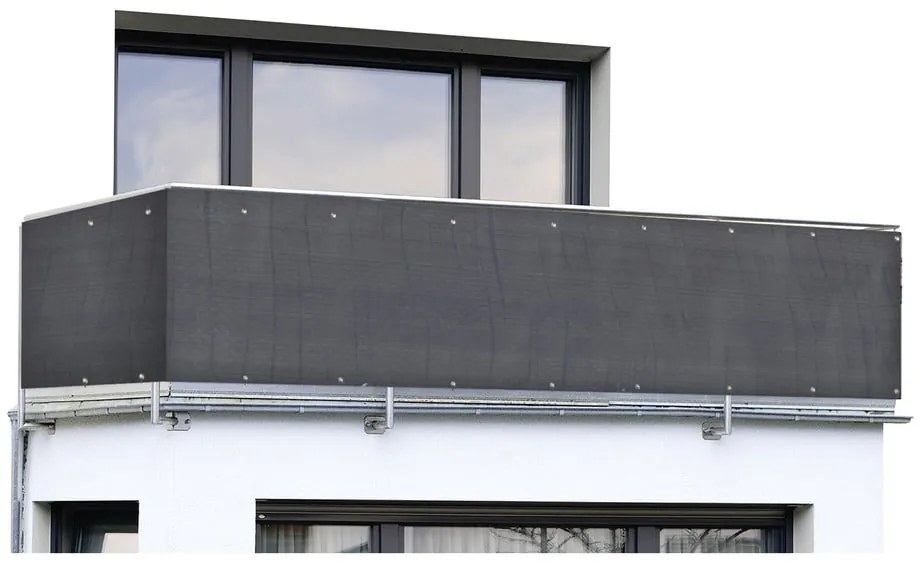 Черен пластмасов балконски параван 500x85 cm – Maximex