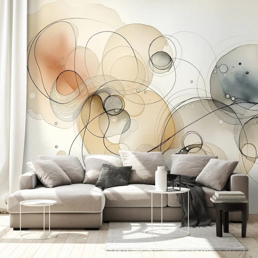 Тапет – Абстрактни акварелни кръгове