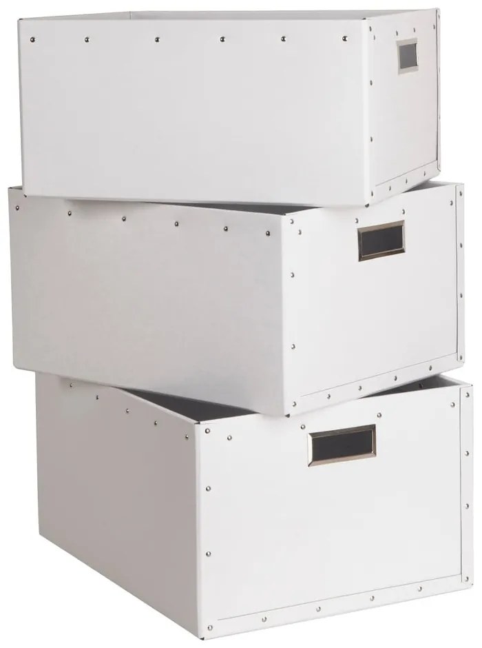 Бели картонени кутии за съхранение в комплект от 3 броя Ture - Bigso Box of Sweden