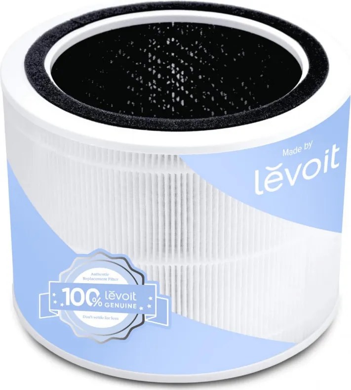 Резервен филтър за пречиствател на въздух Levoit Core 200S, 1 бр, 3 степенна филтрация, True HEPA, Бял