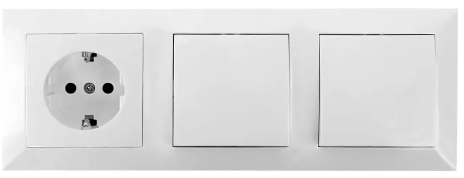 Aigostar - К-кт 2x Домашен превключвател с букса 1x16A/250V SCHUKO