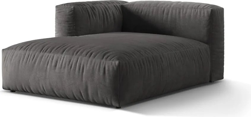 Сив кадифен модул за диван (ляв ъгъл) Martina – Micadoni