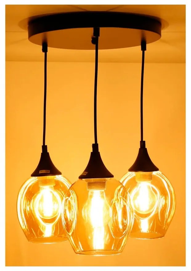 Черно висящо осветително тяло със стъклен абажур Aspa - Candellux Lighting