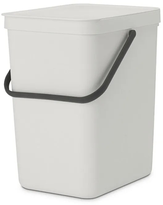 Кош за разделно събиране на боклук Brabantia Sort&Go 1005521, 25 л, Дръжка, Възможност за стенен монтаж, Светлосив