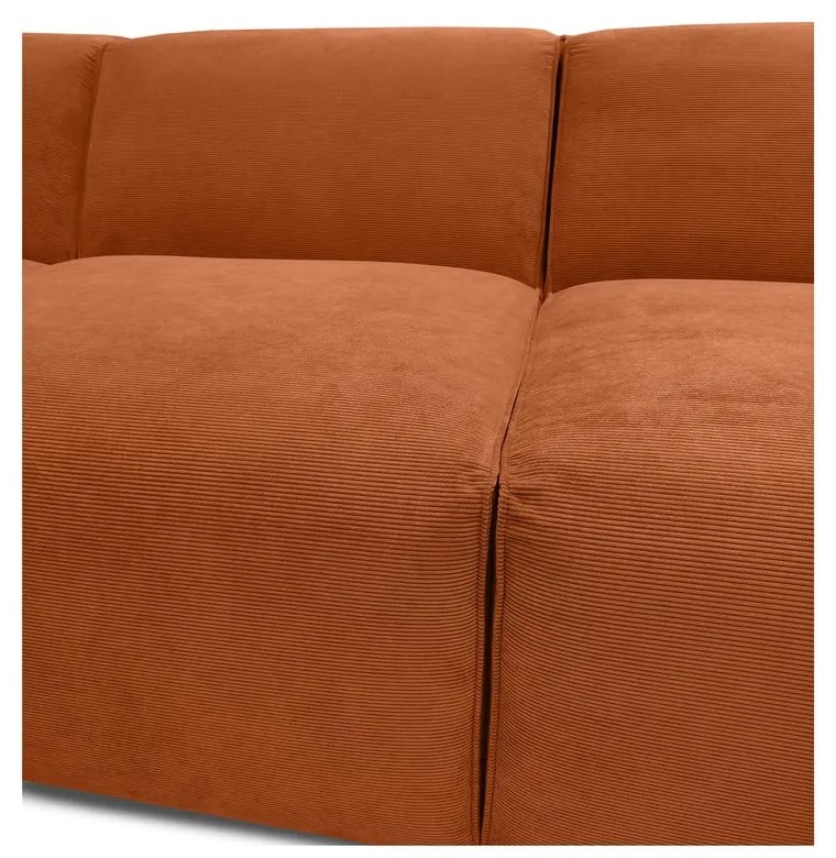 Оранжев ъглов диван от велур (десен ъгъл) Sting - Scandic