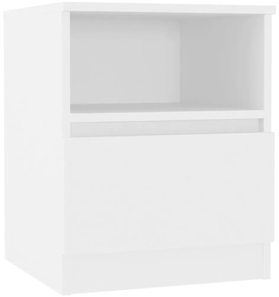 806157 vidaXL Нощнo шкафче, бяло, 40x40x50 см, инженерно дърво