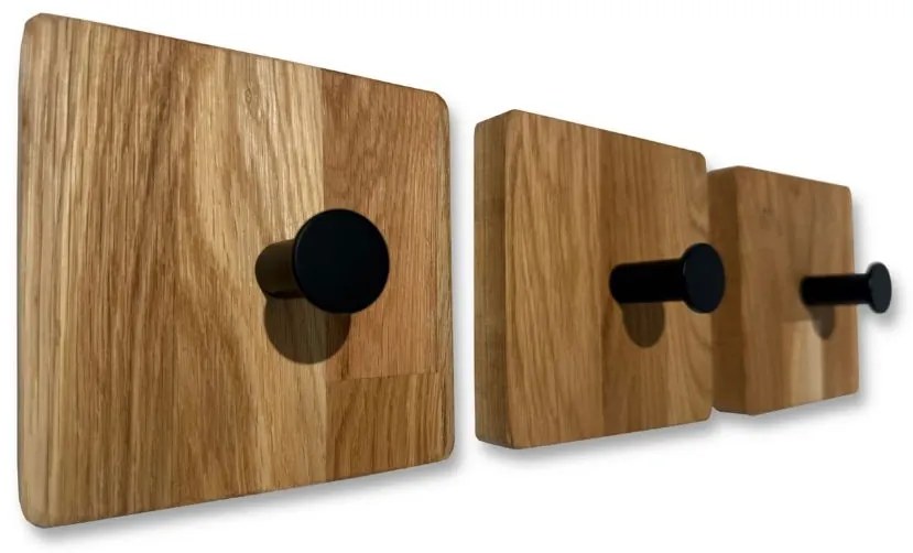 Стенна закачалка от масивна дъбова дървесина - 3 бр. Кръгъл