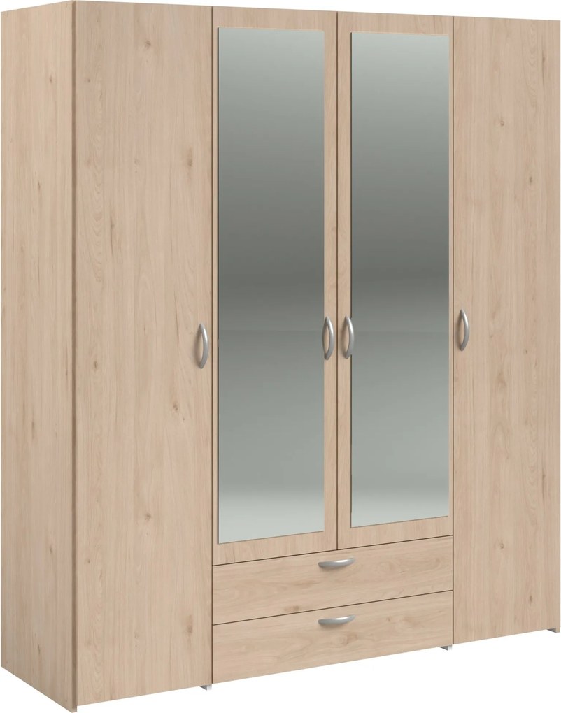 Гардероб Dorm 4-door с огледало-Fusiko