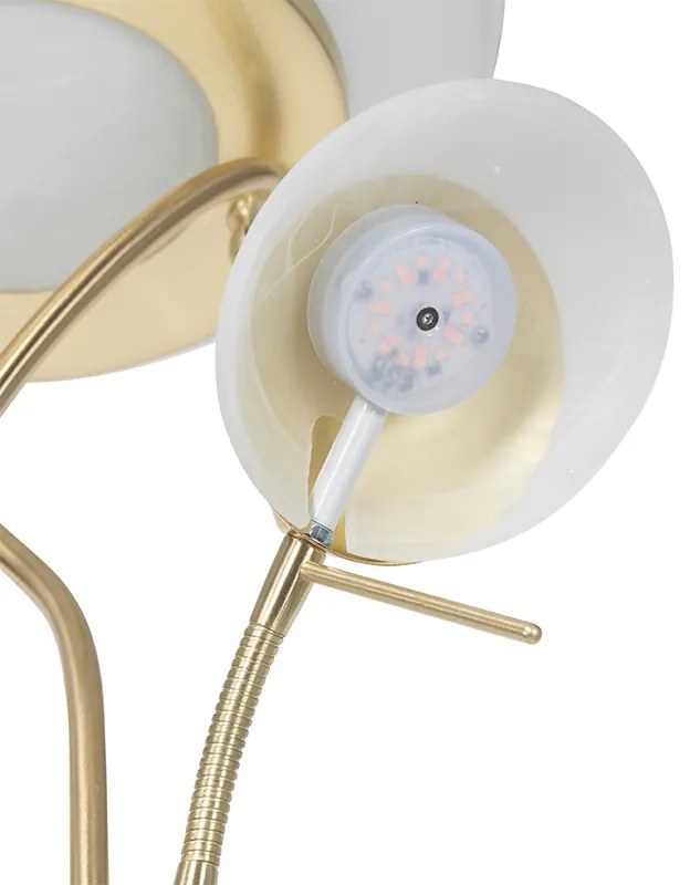 Подова лампа месинг с LED и димер с лампа за четене - Empoli