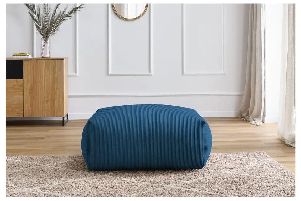 Тъмносиня табуретка от рипсено кадифе Voltaire – Bobochic Paris