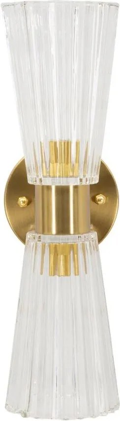 Стъклена стенна лампа в златист цвят Prague – Mauro Ferretti