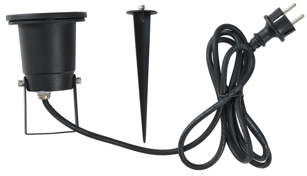 Модерен градински прожектор черен вкл. LED регулируем с кабел и щепсел 250cm IP65 - Basic