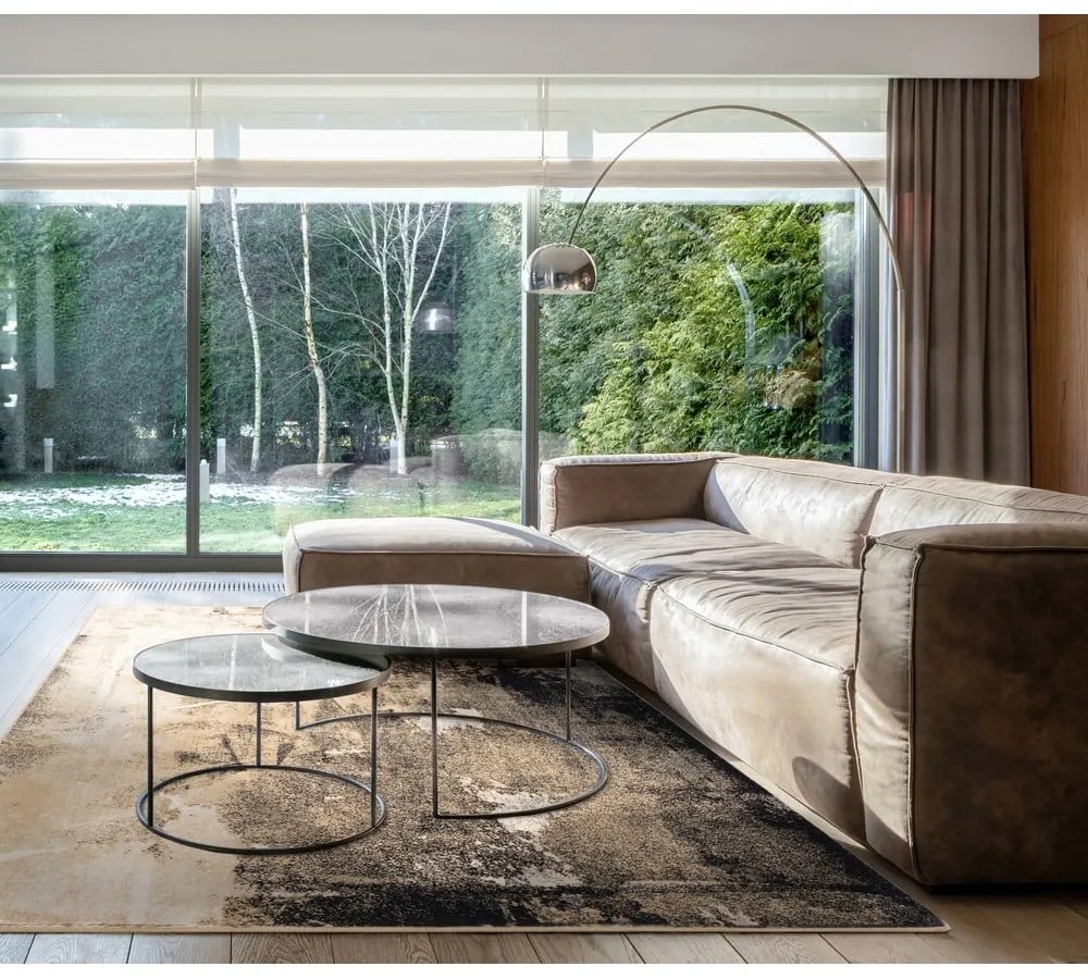 Бежов вълнен килим 133x180 cm Eddy - Agnella