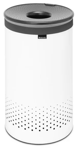 Кош за пране Brabantia 1004179, 60 л, Пластмасов капак, Пълнене без отваряне, Вентилационни отвори, Бял