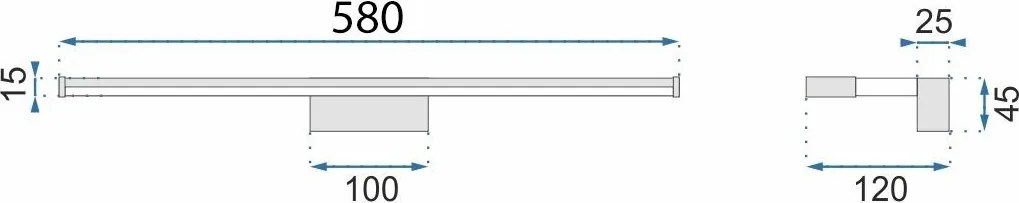 АПЛИК ЗА БАНЯ LED 12W 58CM APP369-1W CHROM