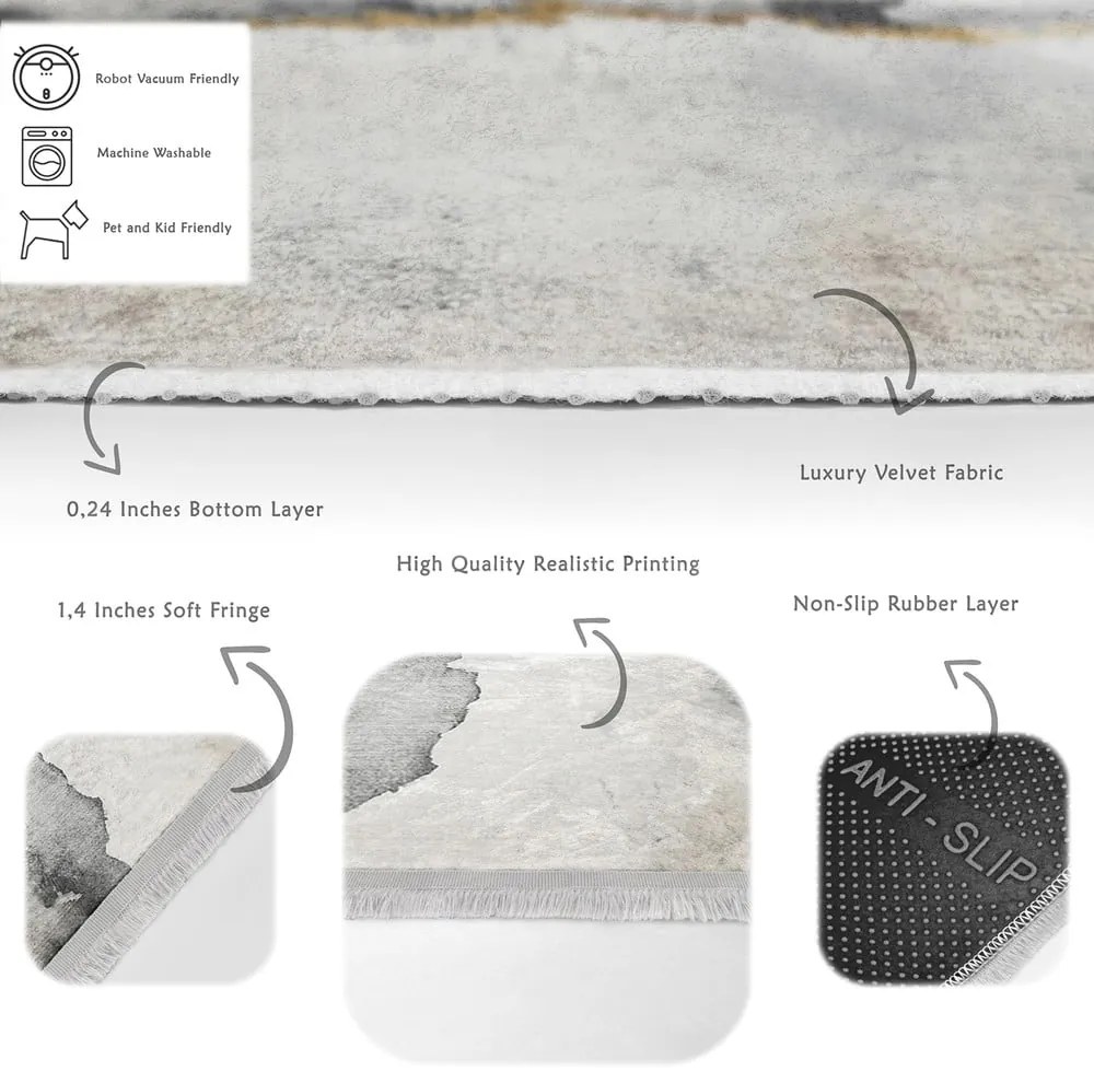 Сив килим 160x230 cm - Mila Home