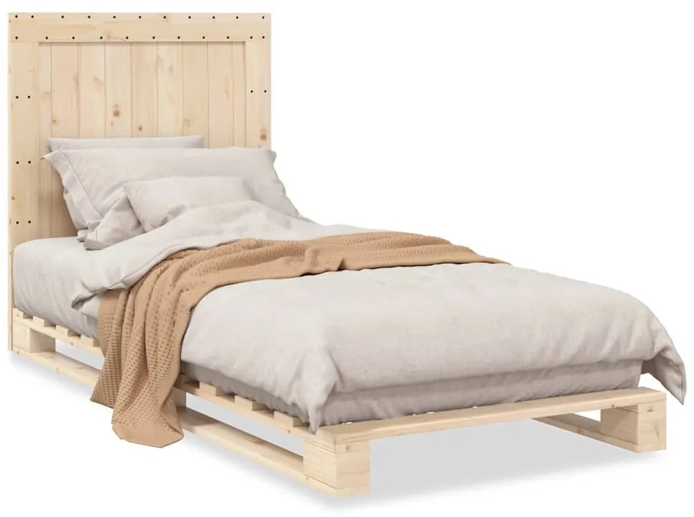 3281532 vidaXL Рамка за легло с табла, 90x200 см, борово дърво масив