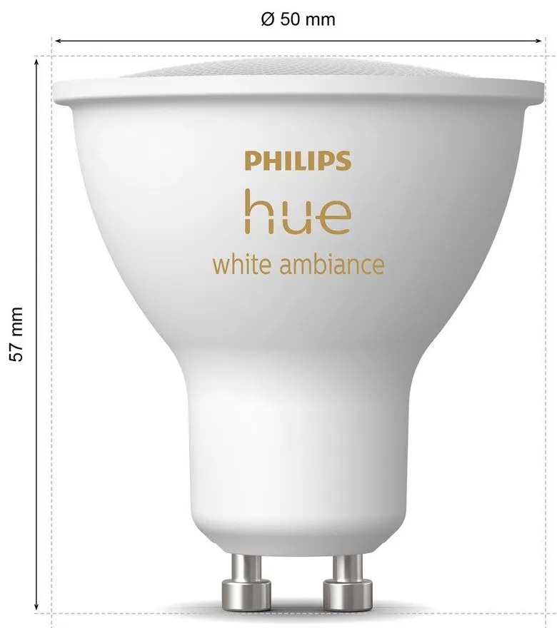 LED комплект крушки 2 бр. GU10, 4 W White ambiance – Philips Hue