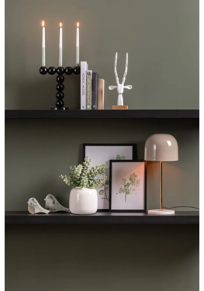 Кремава настолна лампа с метален абажур (височина 50 cm) Manta – Leitmotiv