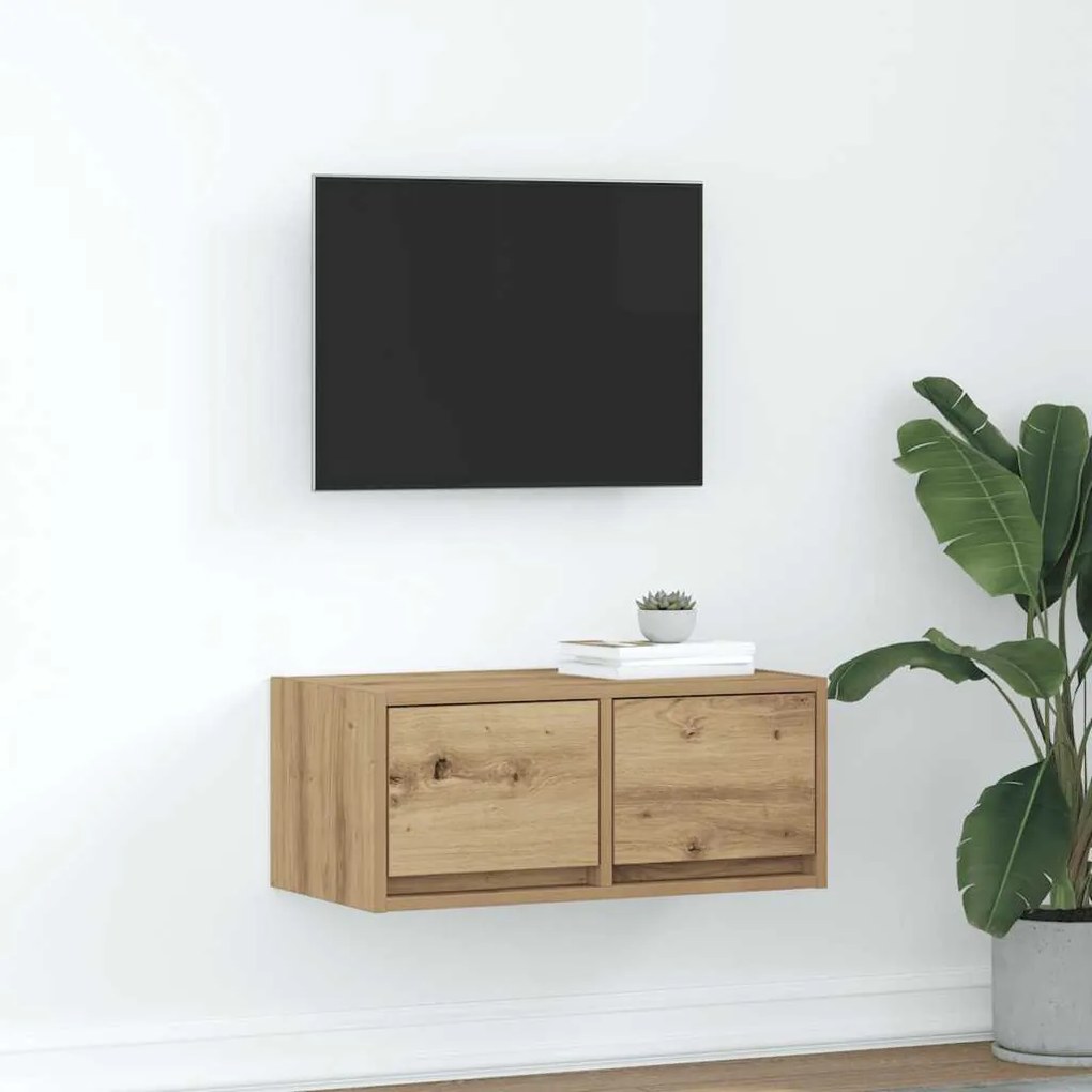861506 vidaXL ТВ шкаф Artisan Oak 60x31x25,5 cm Инженерна дървесина