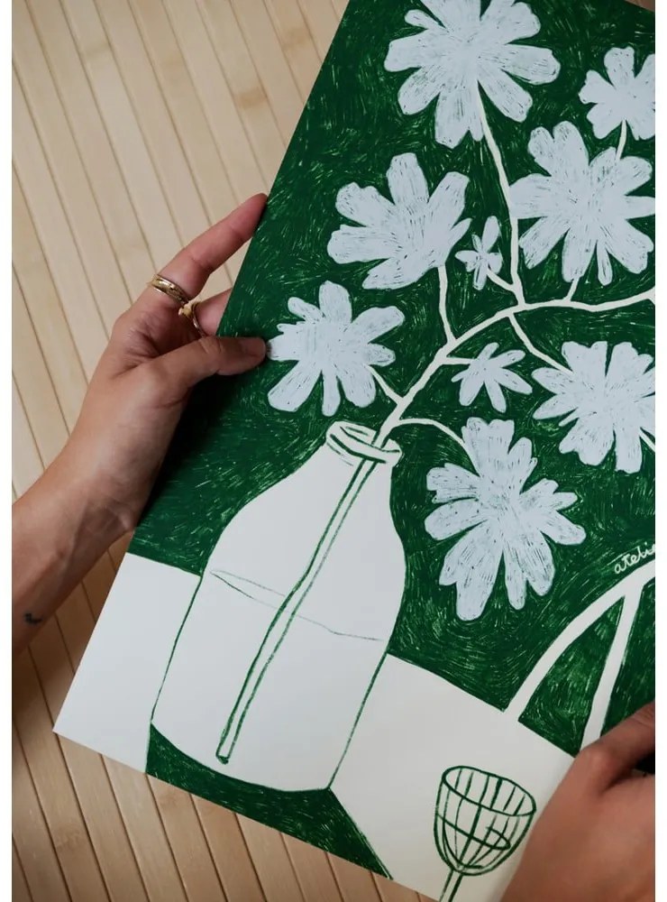 Постер 30x40 cm Blue Flowers &amp; Red Wine – Anouk van Cleef – The Poster Club