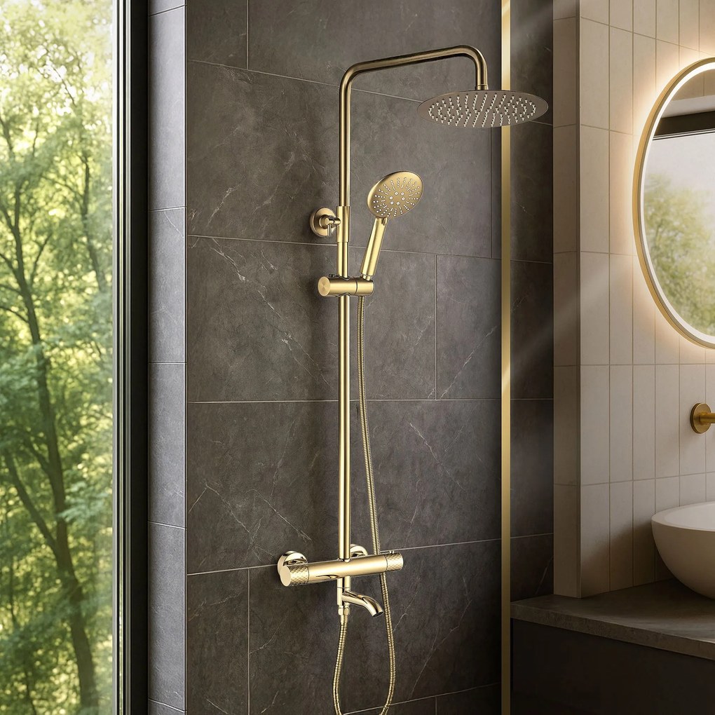 Душ система с Термостат Rea Lungo Diamond Gold