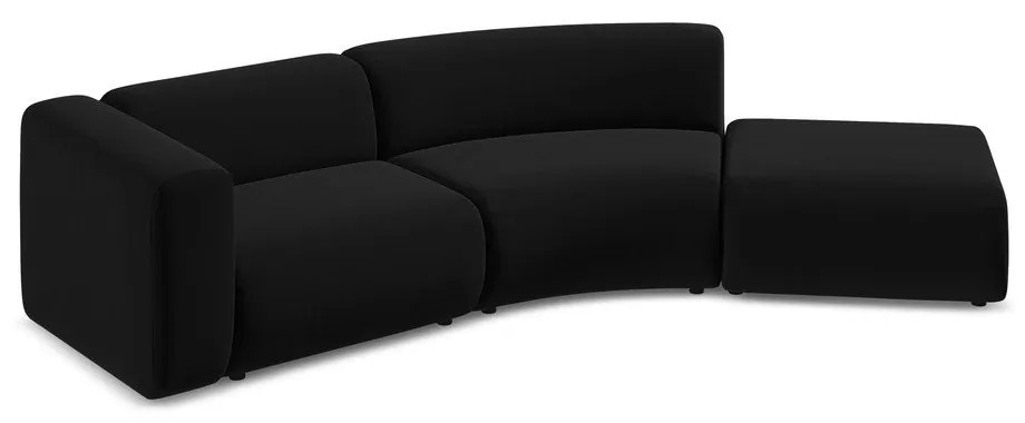 Черен кадифен шезлонг (десен ъгъл) Ekahi – Makamii