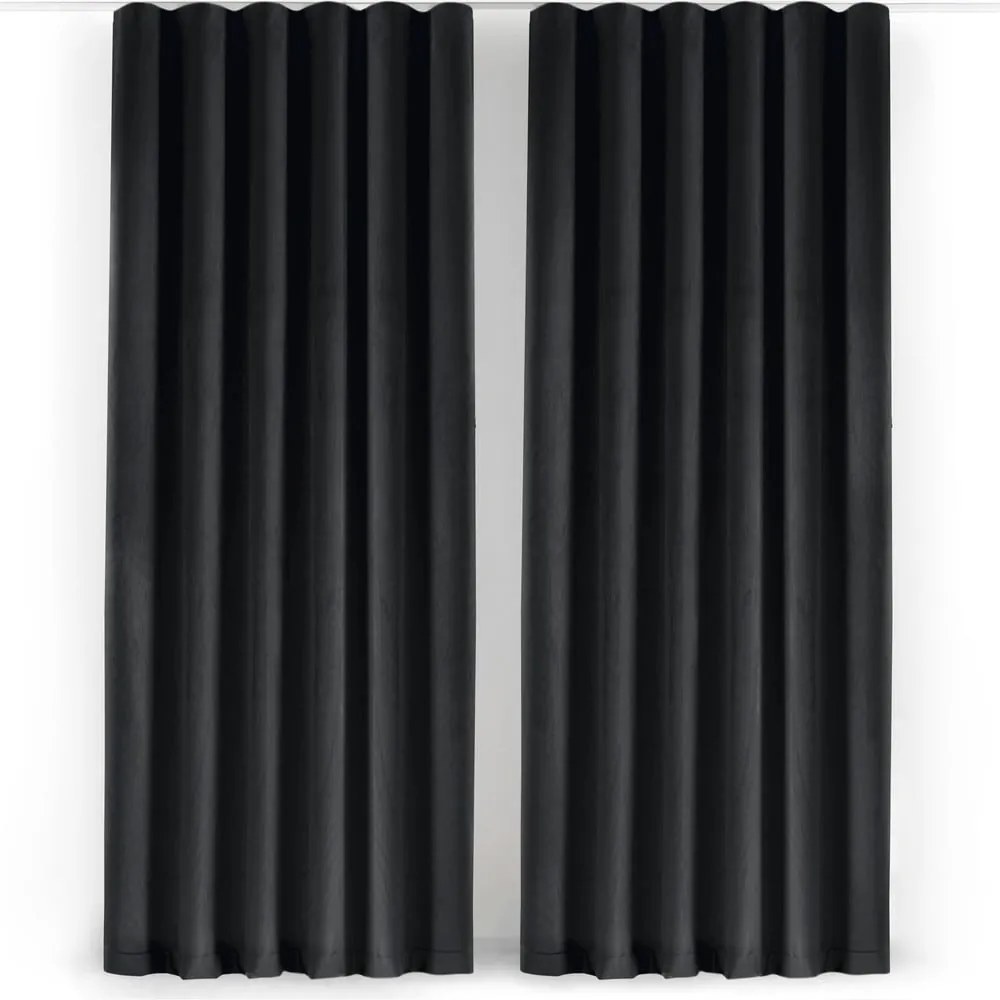 Черна затъмняваща завеса 140x270 cm Velto – Filumi