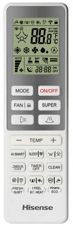 Инверторен климатик Hisense Energy Pro + QG25XV0E, 9000 BTU, 14 м2, А+++/А+++, Wi-Fi, Гласово управление, 4в1 филтър, Бял