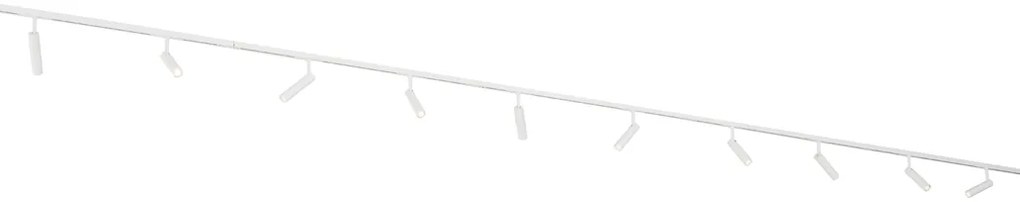 Модерна релсова система за осветление с 10 бели прожектора 1-фазна - Slimline Uzzy