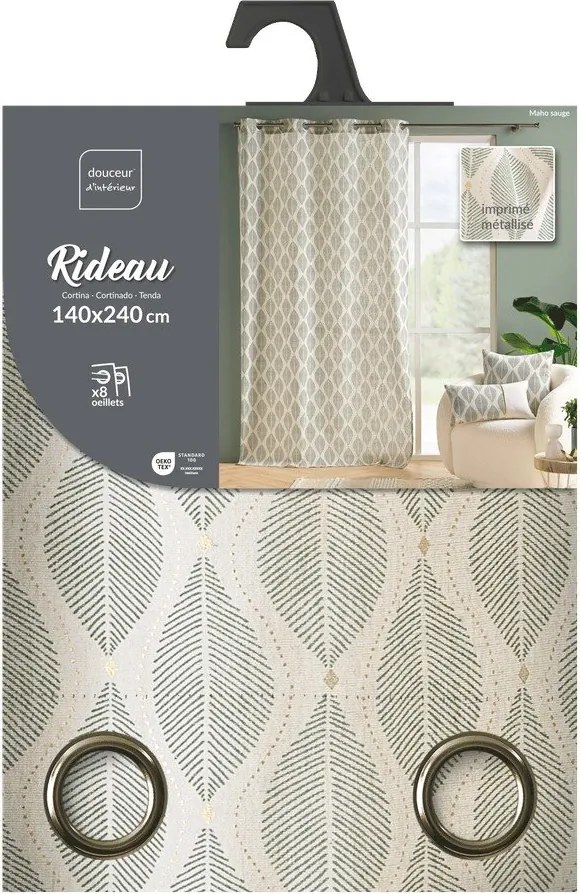 Зелено/бежово перде 140x240 cm Maho – douceur d'intérieur