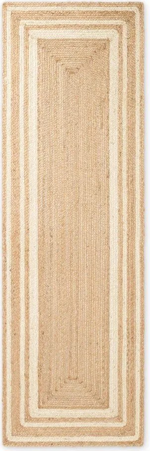 Кремава/в естествен цвят двустранна/ръчно изработена ютена пътека 70x200 cm Jutta – Hanse Home