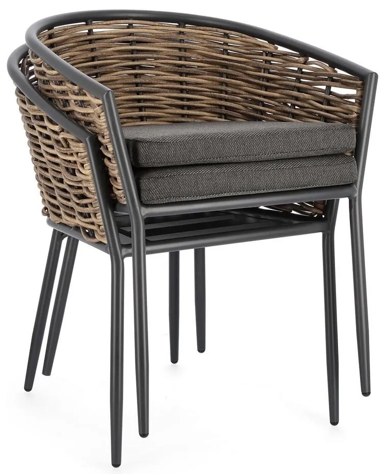 Сив градински стол метален Maribela – Bizzotto