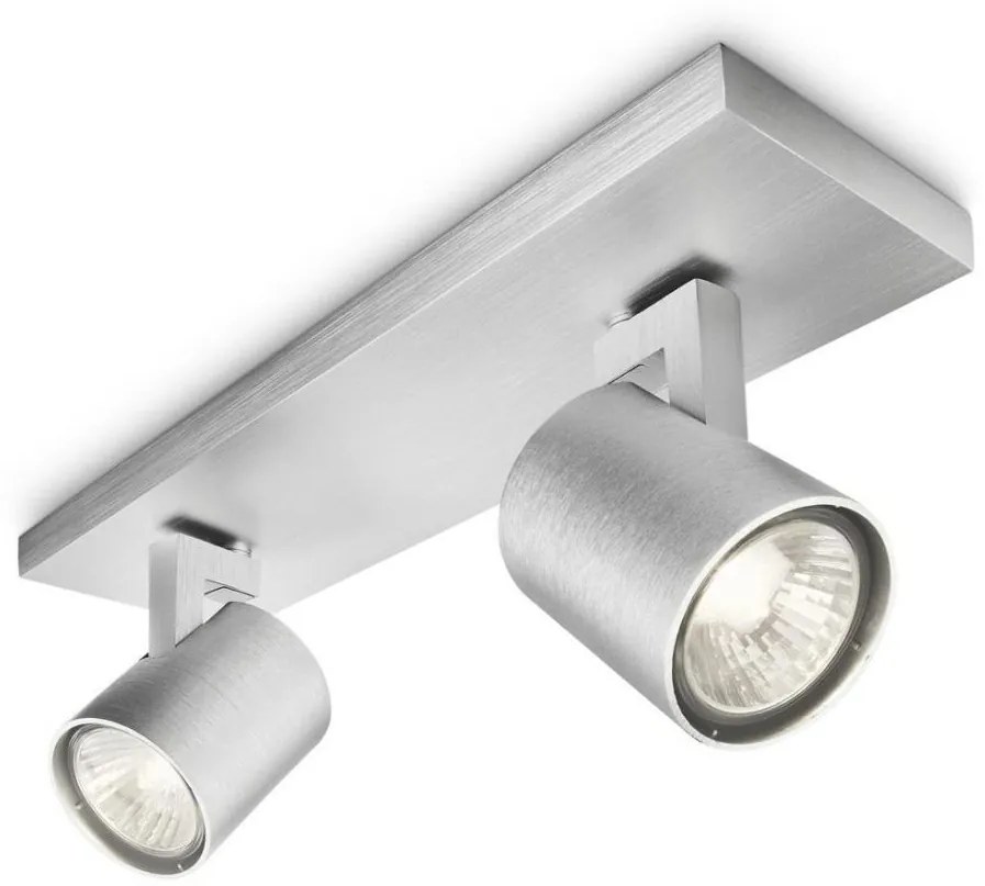 Philips 53092/48/16 - Точково осветително тяло RUNNER сребърна 2xGU10/35W/230V