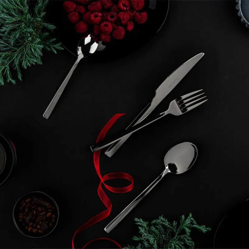 Комплект 24 бр прибори за хранене Luigi Ferrero Rome FR-2446, Неръждаема стомана, Сребрист