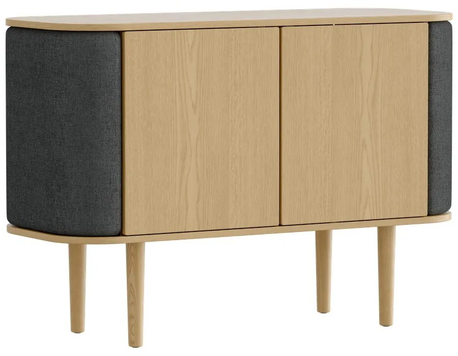 Нисък скрин с дъбов декор в цвят антрацит-природен 109x75 cm Treasures - UMAGE